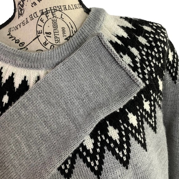 CCK Style Women's Pullover Sweater Fair Isle Pattern Cotton Blend Stretch SZ XS - Picture 3 of 9
